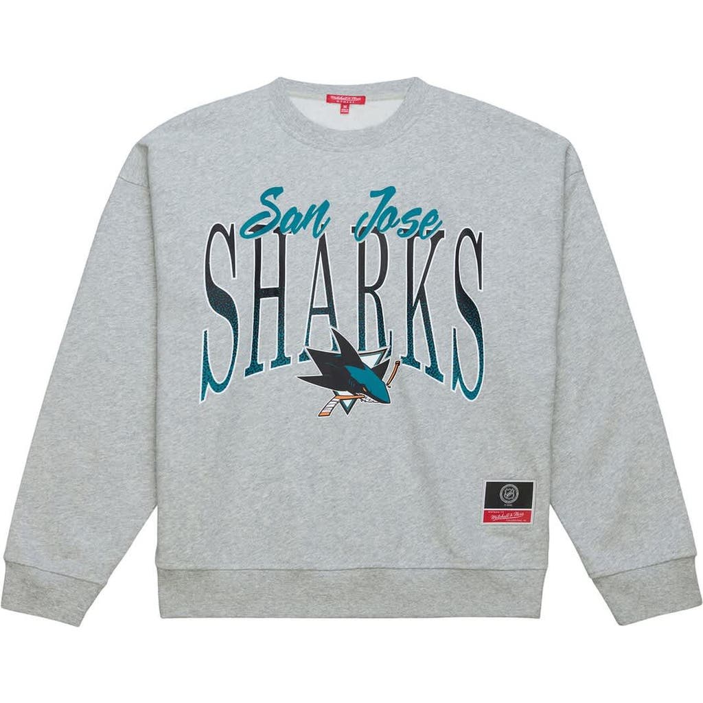 Mitchell & Ness Heather Gray San Jose Sharks Hockey Night Sweatshirt