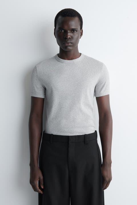 Slim Ribbed Cotton T-Shirt