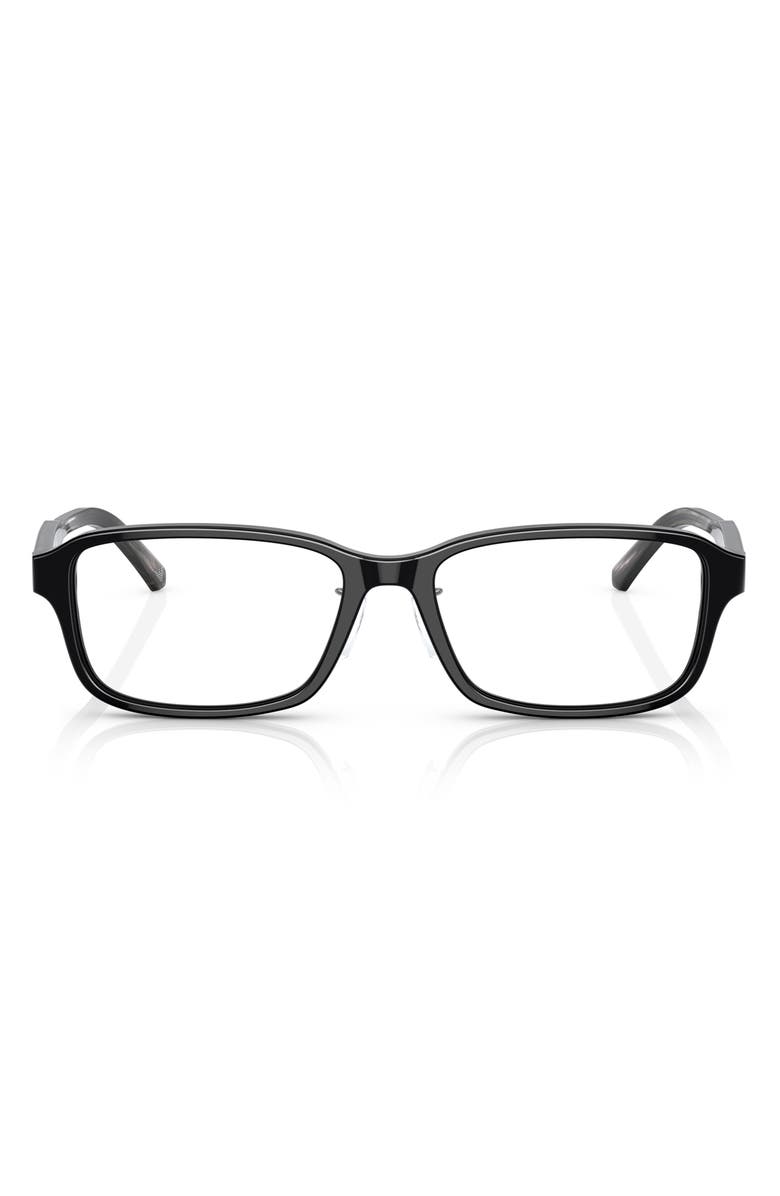 Emporio Armani 56mm Pillow Optical Glasses, Main, color, Black / Demo Lens