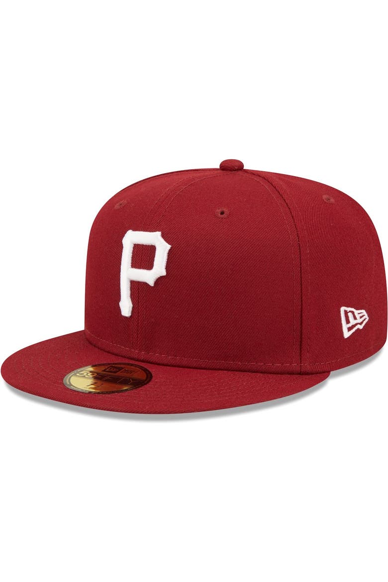 Men's New Era Cardinal Pittsburgh Pirates White Logo 59FIFTY Fitted Hat, Main, color, Cardinal