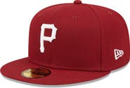 New Era Men's New Era Cardinal Pittsburgh Pirates White Logo 59FIFTY Fitted Hat