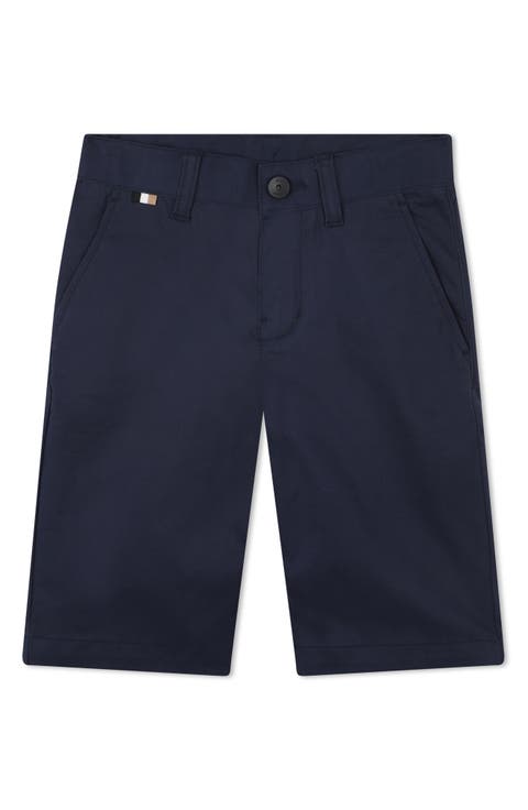 Kids' Flat Front Stretch Cotton Bermuda Shorts (Big Kid)