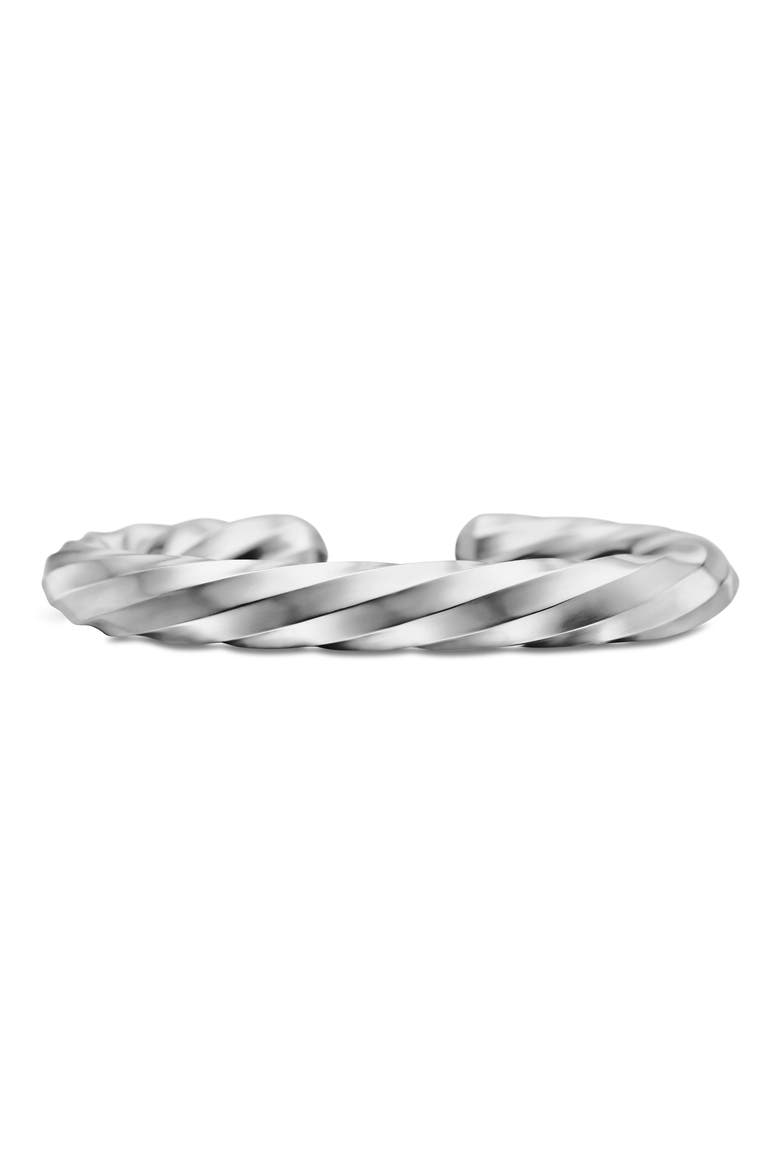 Cable Edge Cuff Bracelet, Main, color, STERLING SILVER