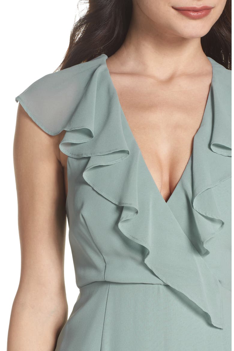 C/MEO Be About You Ruffle Gown, Alternate, color, SAGE