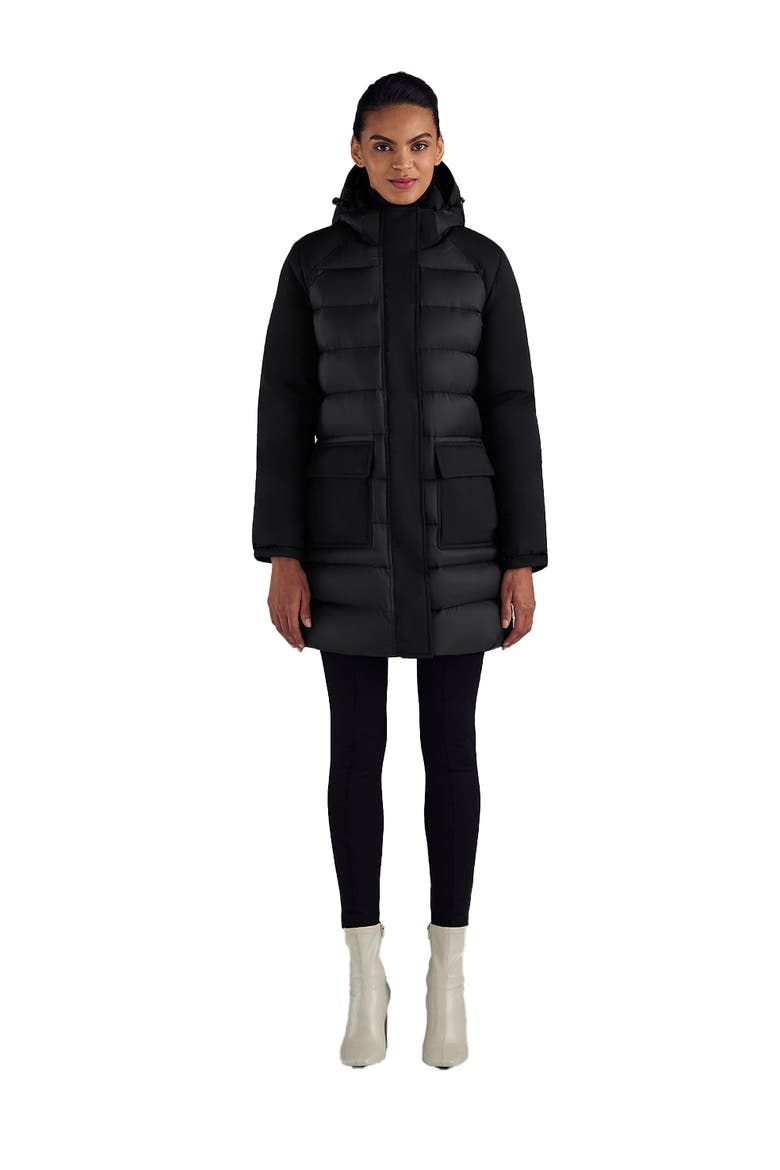 Askya Women's Two-Tone Puffer Down Parka, Main, color, Black