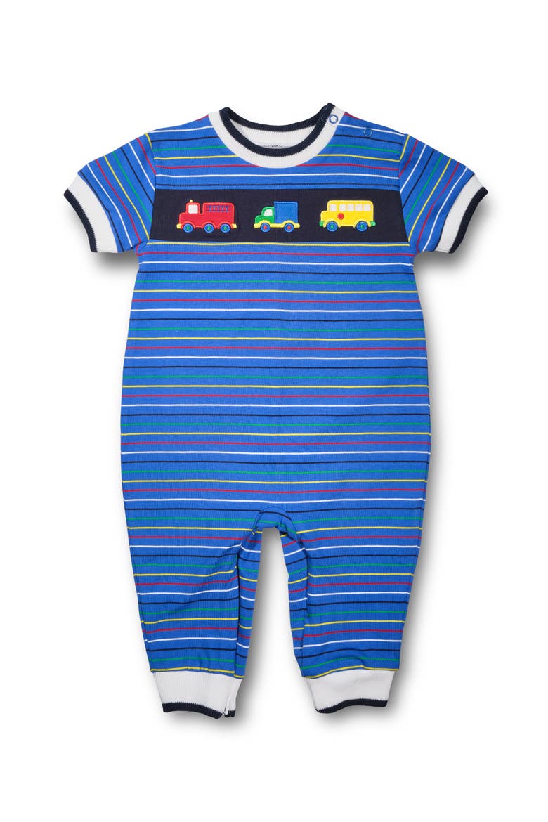 Stripe Knit Longall With Vehicles, Main, color, Royal Multicolor