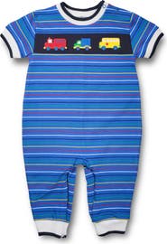 Florence Eiseman Stripe Knit Longall With Vehicles