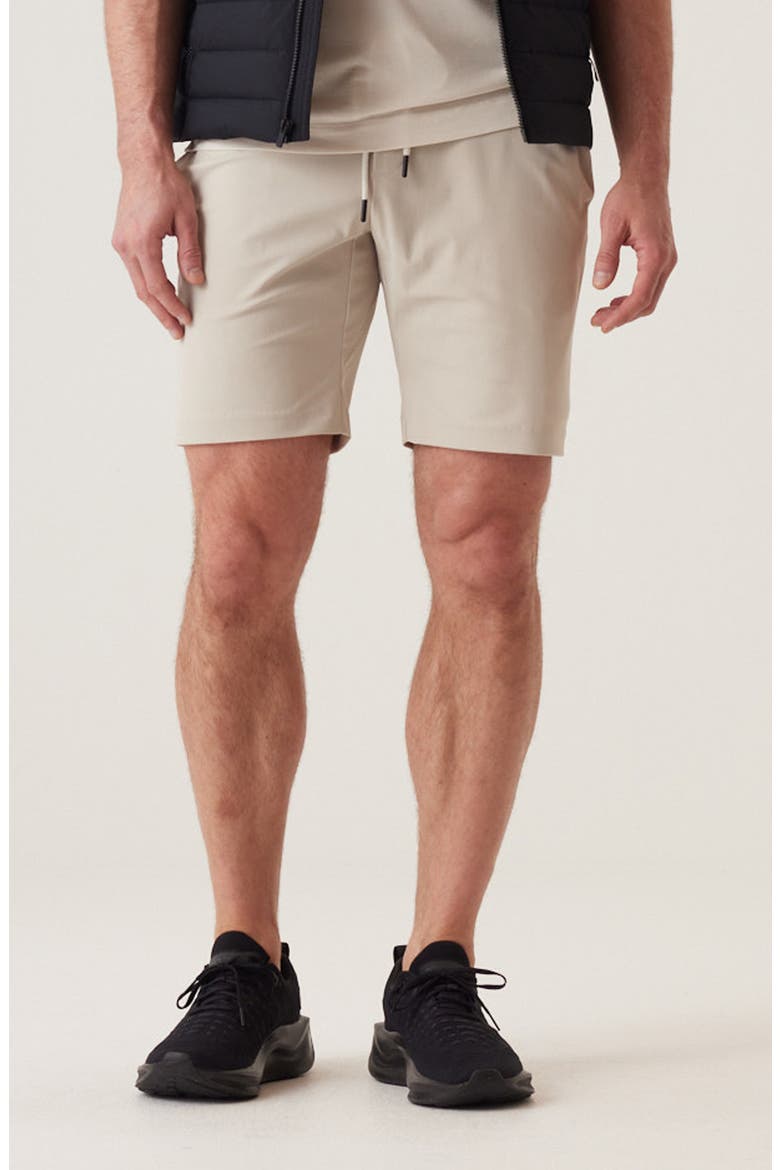 SolarX Stretch Nylon Warp Knit Drawstring Shorts, Main, color, SILVER