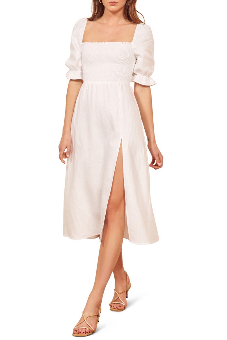 Marabella Linen Dress, Main, color, WHITE