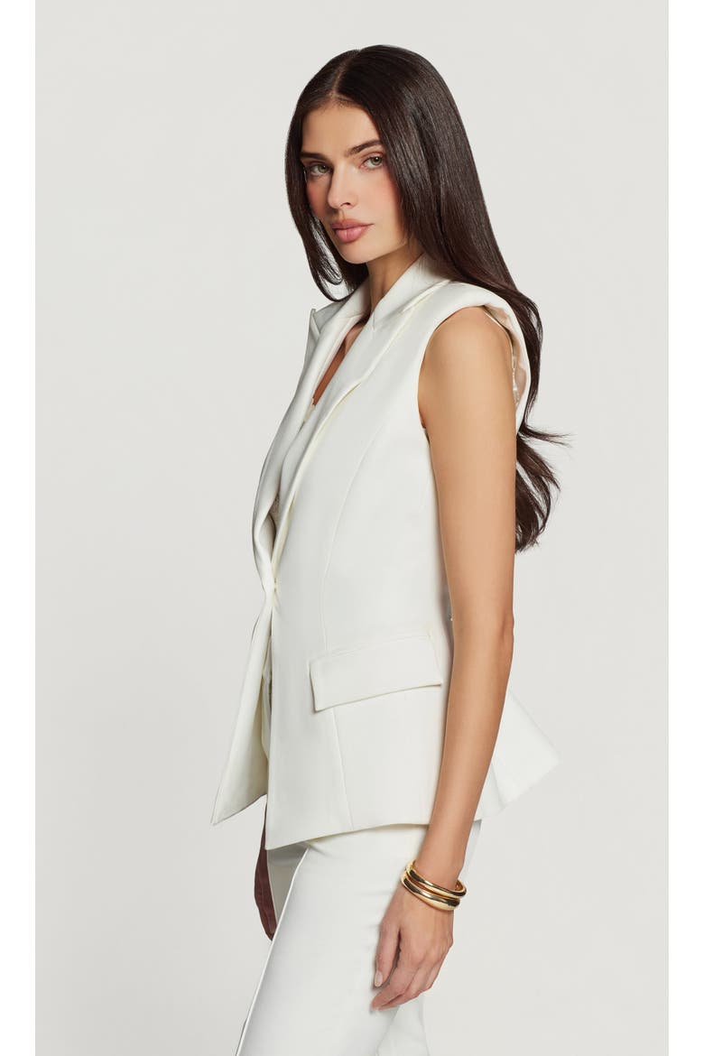 Rialto Crepe Sleeveless Blazer, Alternate, color, White
