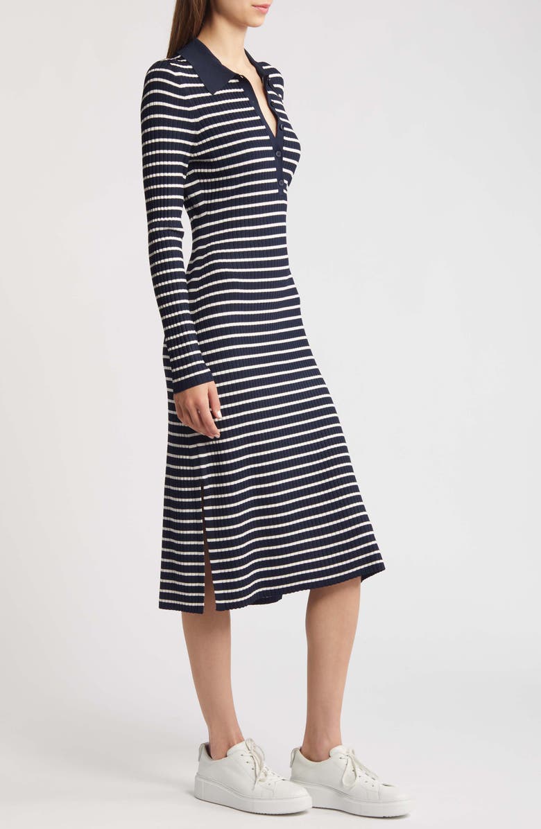 BOSS Filblue Stripe Long Sleeve Dress, Alternate, color, Black Stripe
