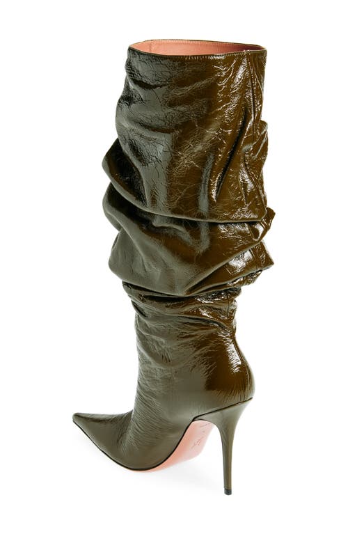 Amina Muaddi Anok Pointed Toe Boot In Crackle Mud