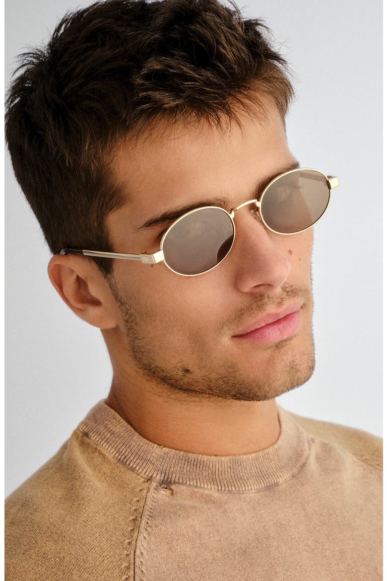 Poseidon Deux Oval Polarized Sunglasses, Alternate, color, GOLD
