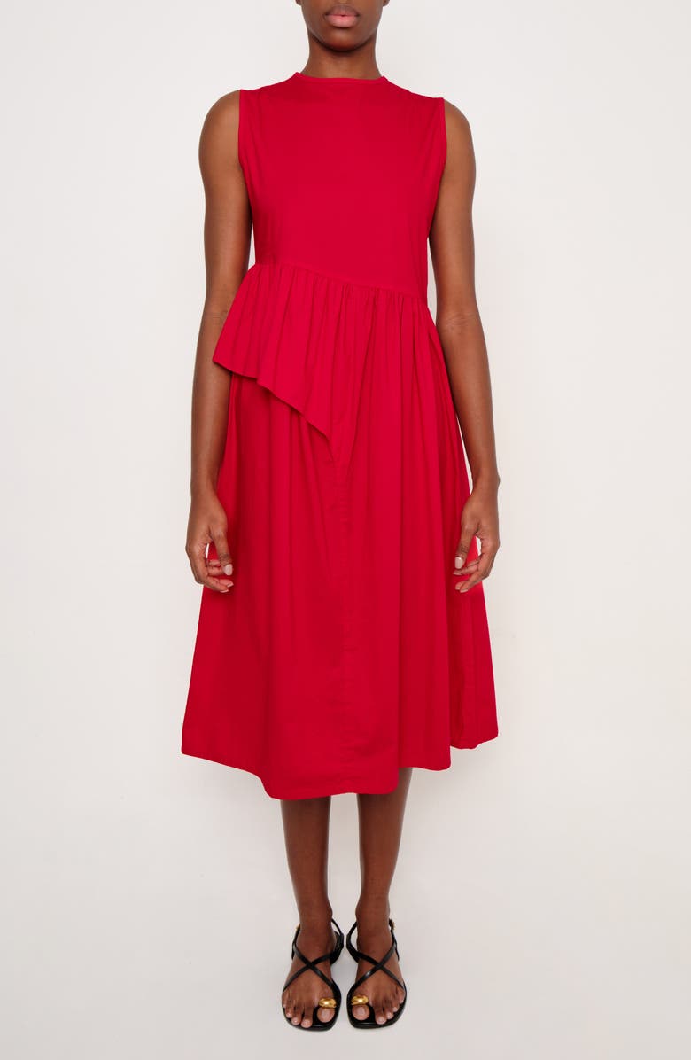 The Lulo Project The Bloodline Ruffle Sleeveless Midi Dress, Main, color, Red 09
