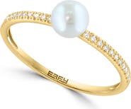 EFFY 14K Gold Diamond & Freshwater Pearl Ring