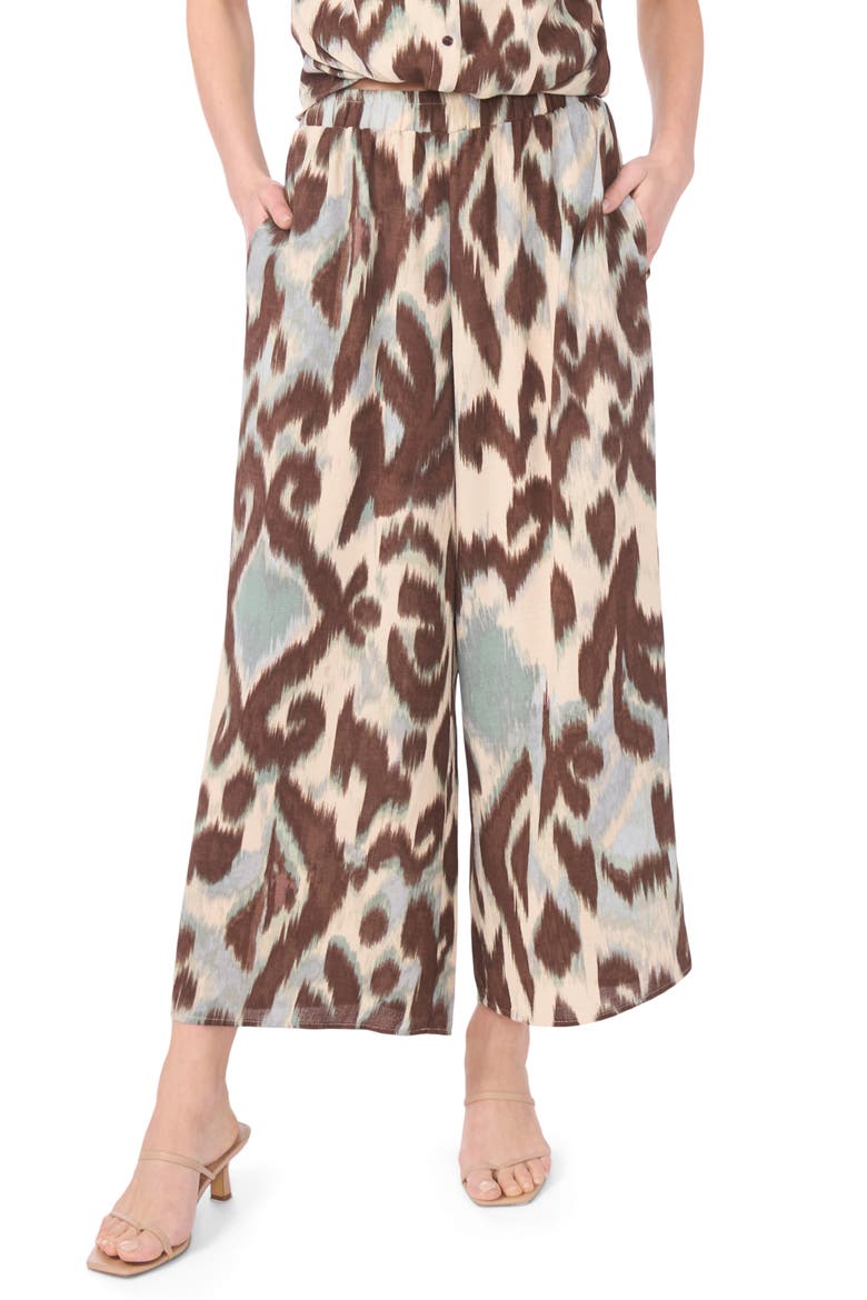 Crinkle Wide Leg Pants, Main, color, MOCHA BROWN