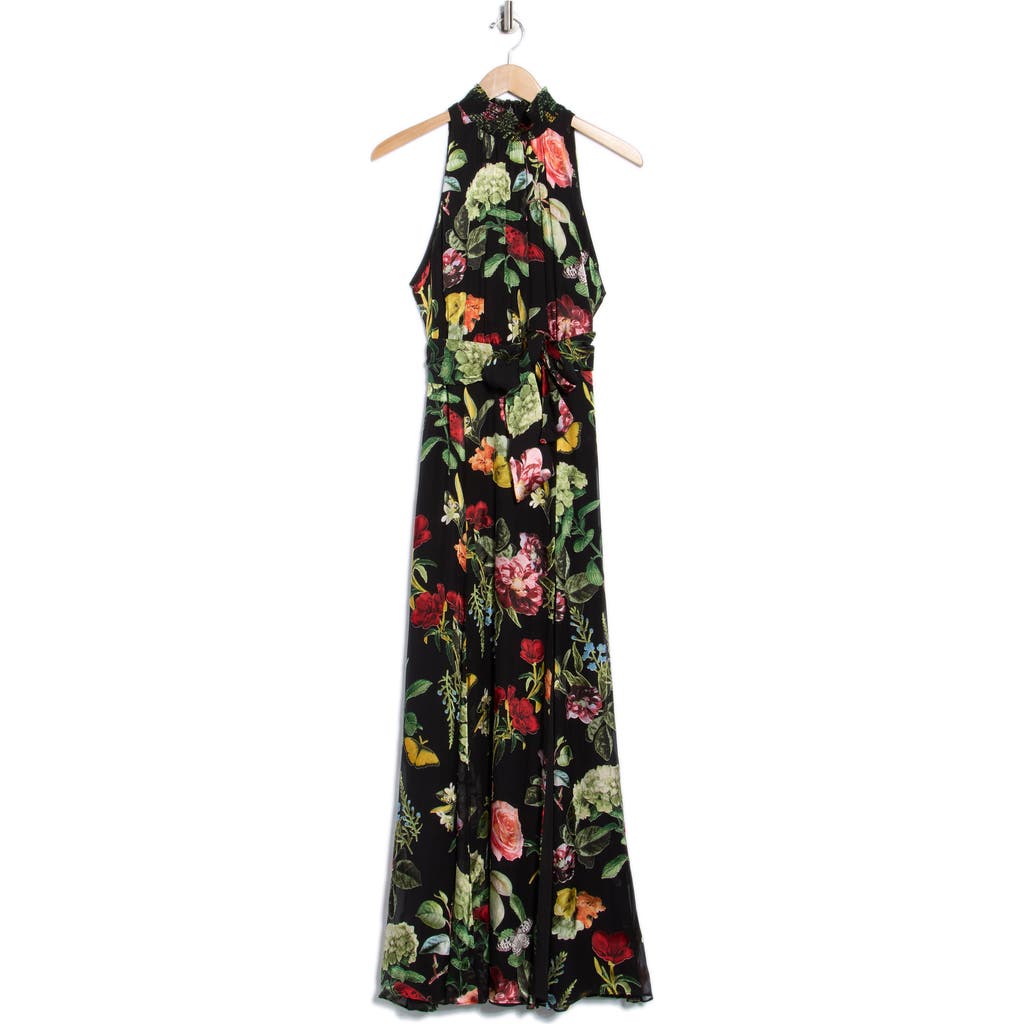 Alice And Olivia Alice + Olivia Dita Smocked Maxi Dress In Black