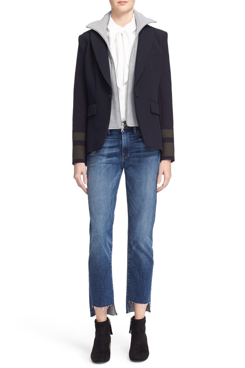 'Le High Straight' High Rise Staggered Hem Jeans (Nordstrom Exclusive), Alternate, color, CARROLL