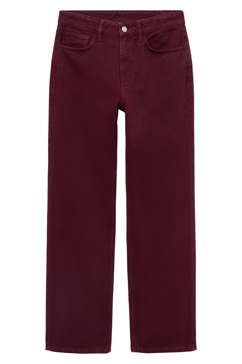 Matilda Mid Rise Straight Leg Jeans, Alternate, color, WINE