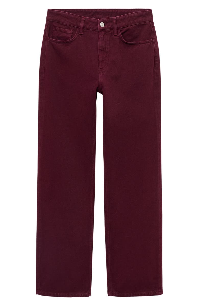 MANGO Matilda Mid Rise Straight Leg Jeans, Alternate, color, Wine