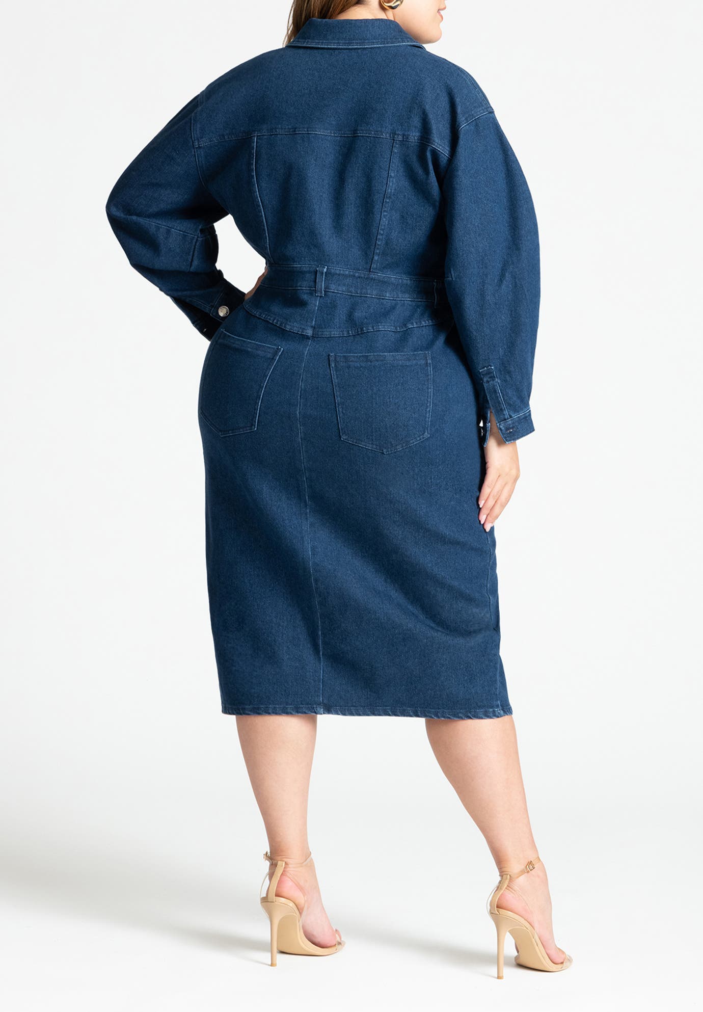 Oversized Denim Midi Dress - image 2