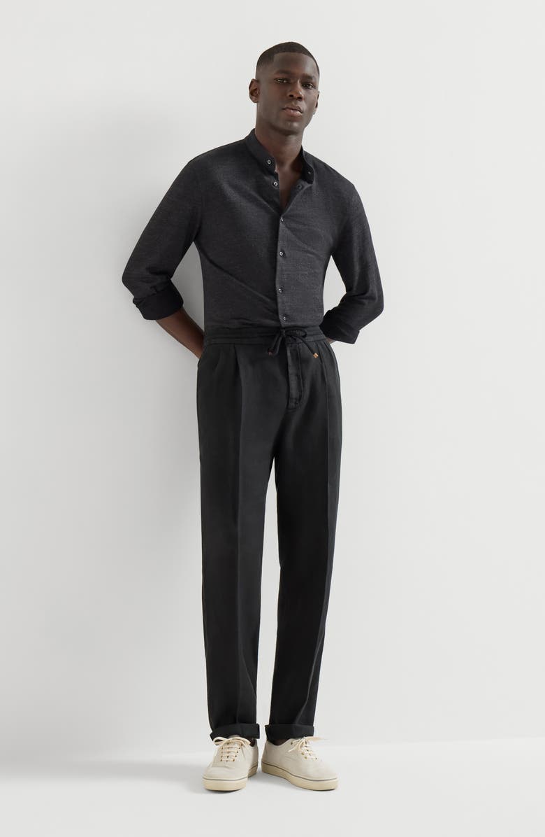 Brunello Cucinelli Trousers with drawstring, Alternate, color, Black