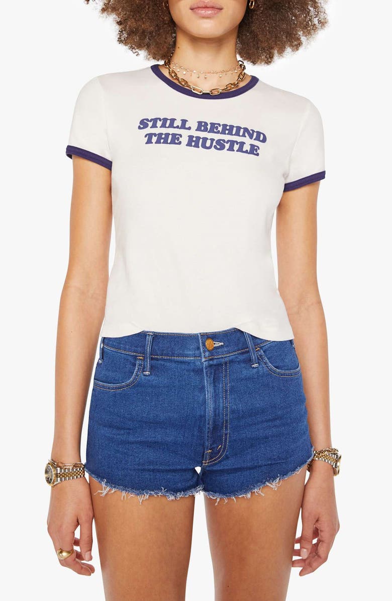 MOTHER The Itty Bitty Cotton Graphic Baby Tee, Main, color, Still Behind The Hustle
