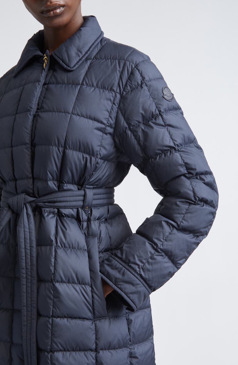 Moncler Gresillon Water Resistant Down Long Coat, Alternate, color, Night Sky
