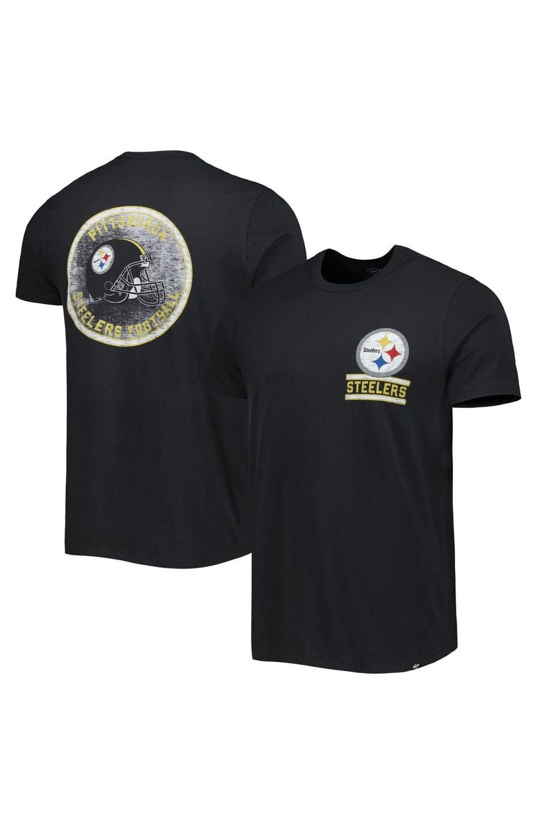'47 Men's '47 Black Pittsburgh Steelers Open Field Franklin T-Shirt, Main, color, Black