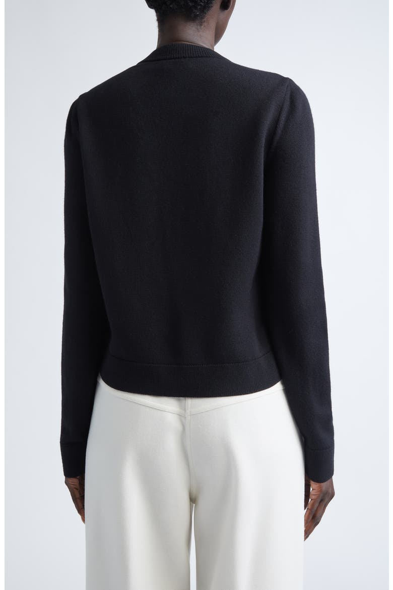 Virgin Wool Knit & Quilted Down Cardigan, Alternate, color, BLACK