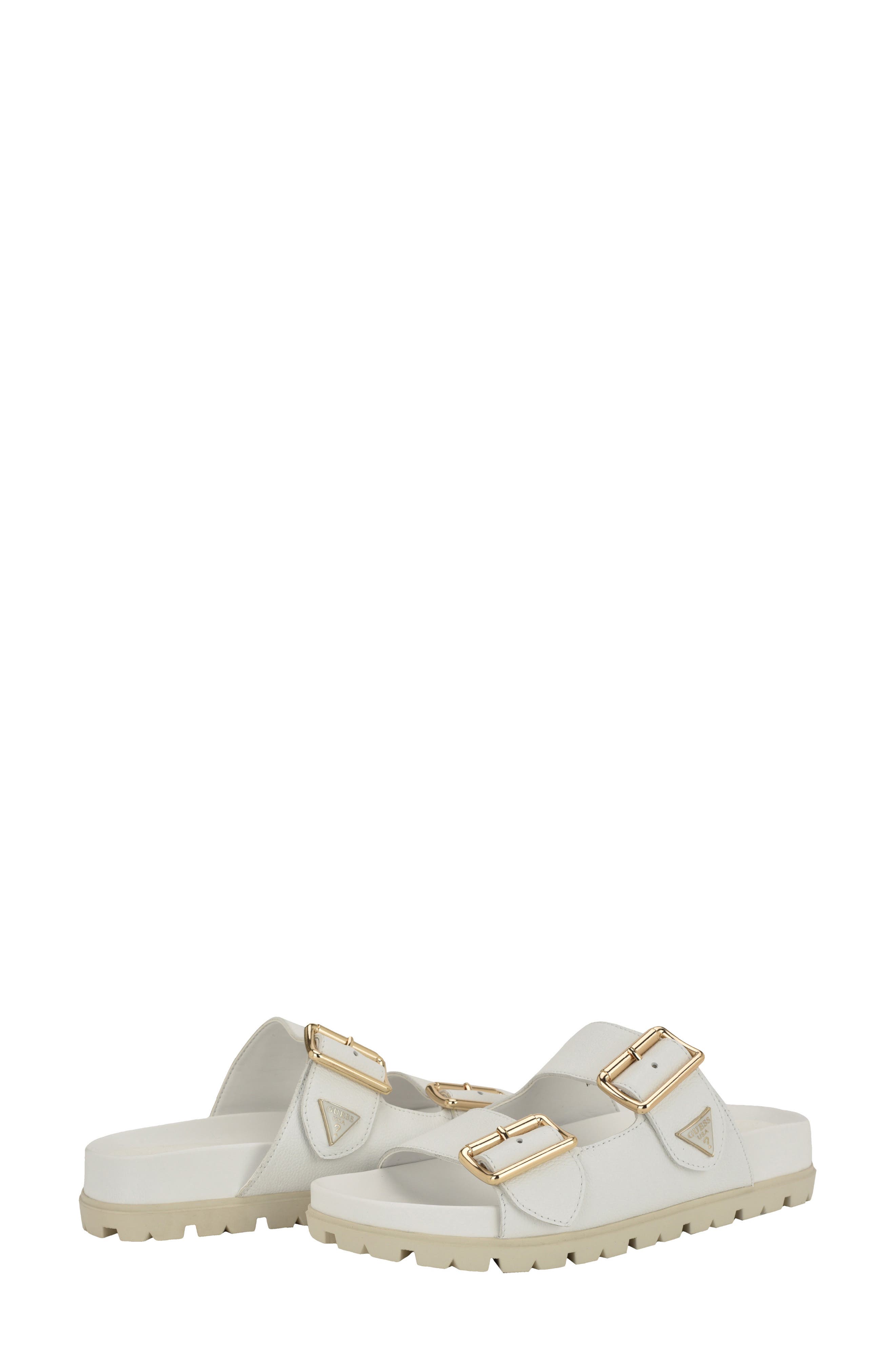 GUESS Fasten Sandal, Alternate, color, Bianco