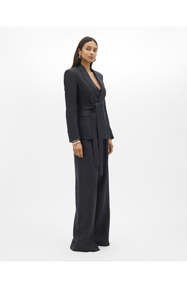 Another Tomorrow Double Breasted Fitted Jacket, Alternate, color, Black