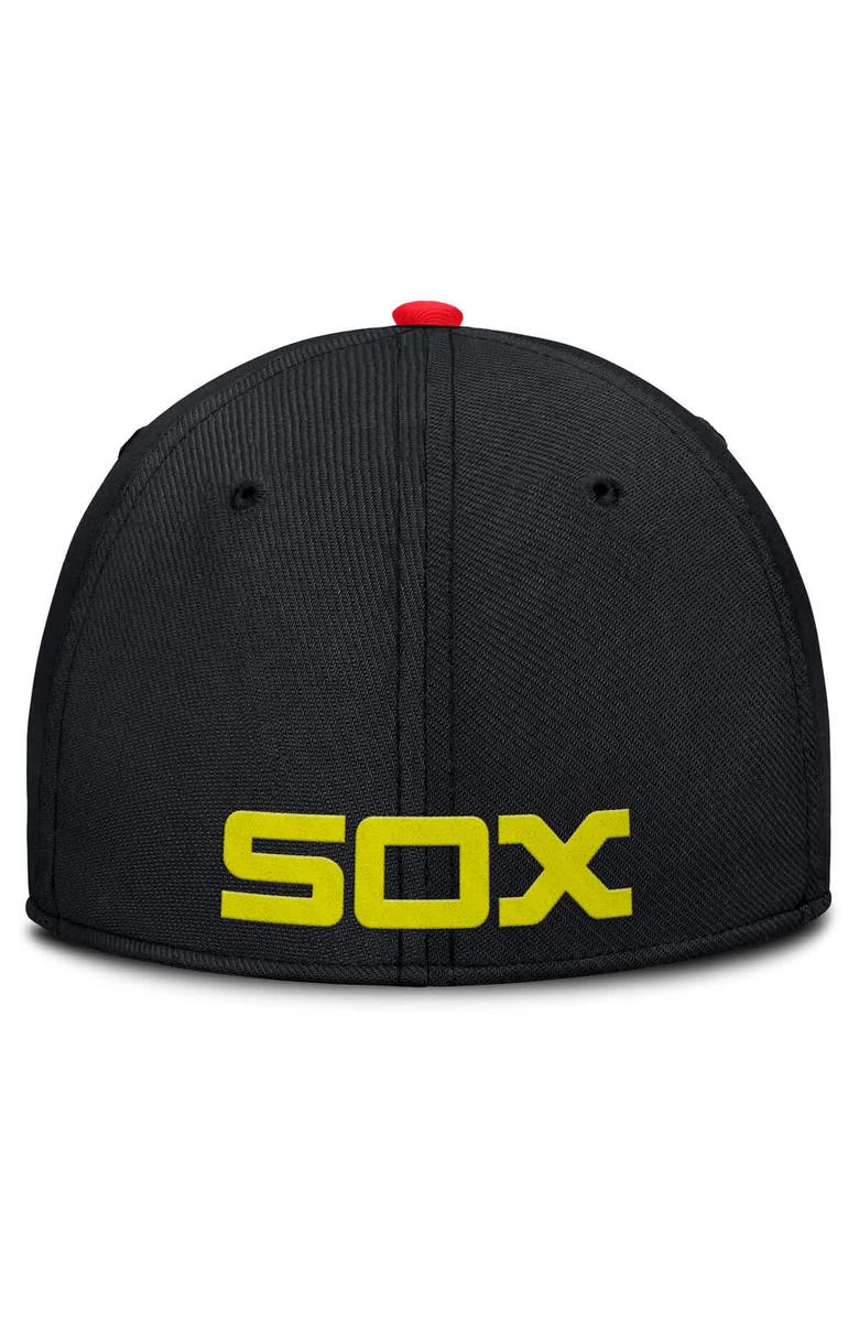 Nike Men's Nike Crimson/Black Chicago White Sox Neon 90s Rise SwooshFlex Hat, Alternate, color, Crimson