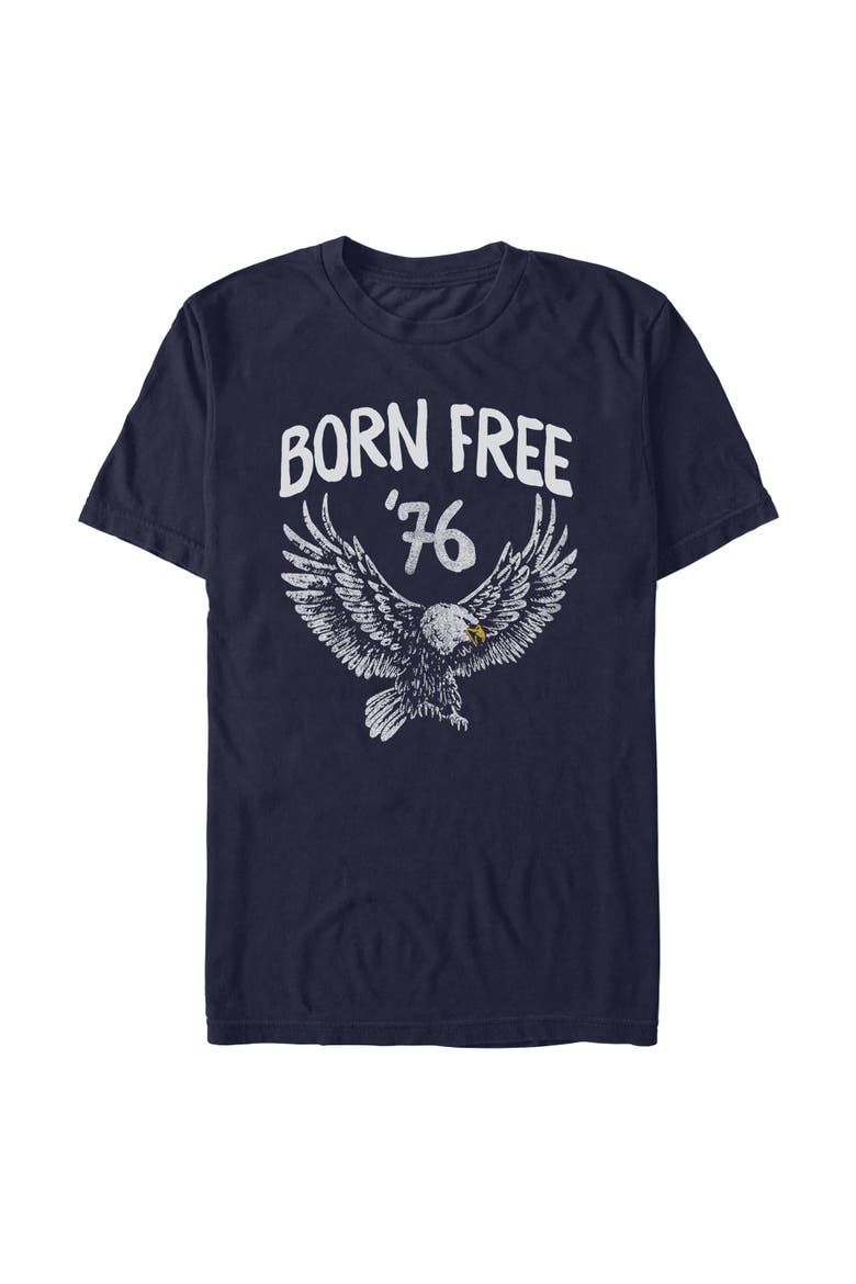 Men's Lost Gods Bald Eagle Born Free  Graphic T-Shirt, Main, color, Navy Blue