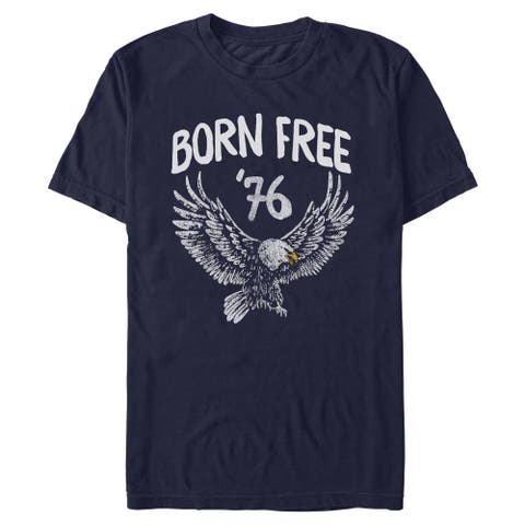 Men's Lost Gods Bald Eagle Born Free  Graphic T-Shirt