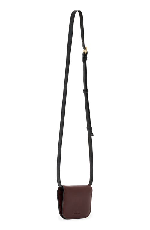 Allsaints Small Maeve Leather Crossbody Card Holder In Red