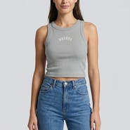 Uscape Apparel Women's Uscape Apparel Gray Auburn Tigers Upside Down Embroidery Ribbed Cropped Tank Top