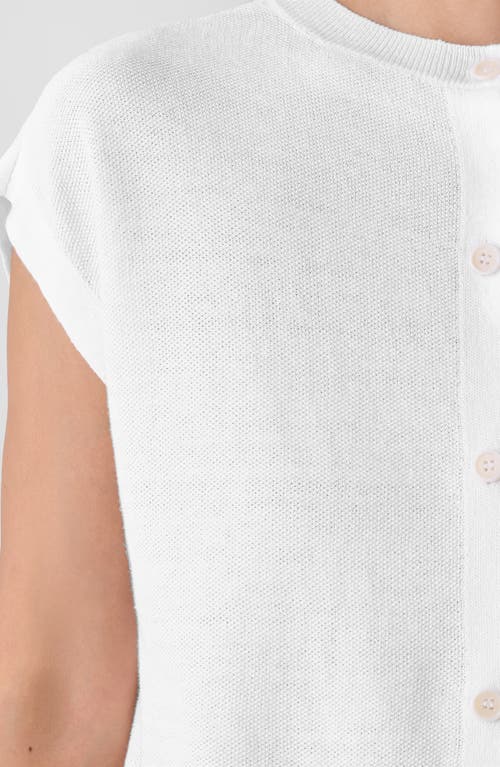 Eileen Fisher Linen Ankle Pleated Lantern Pant In Cocoa In White