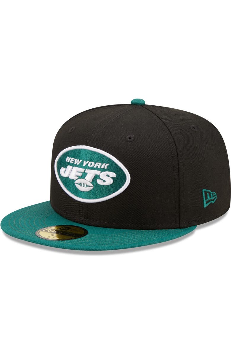 New Era Men's New Era Black/Green New York Jets Flipside 2Tone 59FIFTY Fitted Hat, Main, color,
