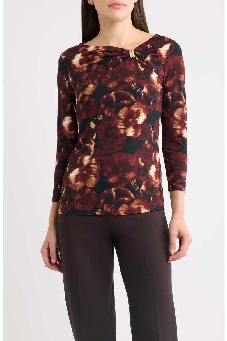 Print Twist Knot Top, Main, color, ANNE BLACK MULTI