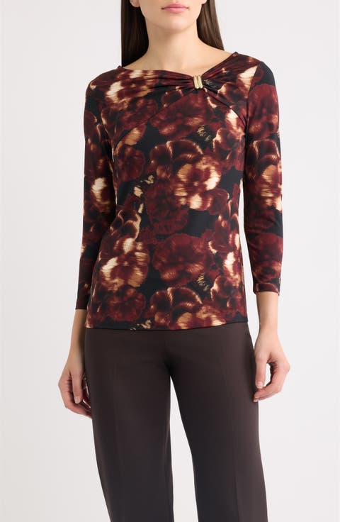 Print Twist Knot Top