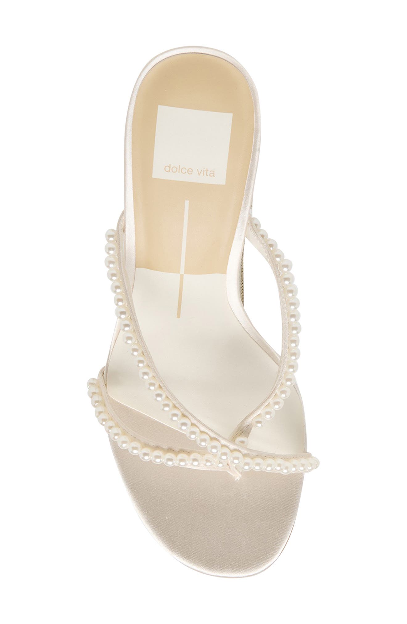Dolce Vita Liano Strappy Sandal, Alternate, color, Off White Satin