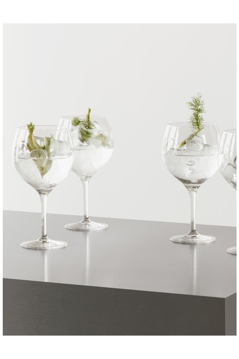 Set of 4 Crystal Gin & Tonic Glasses, Alternate, color, CLEAR
