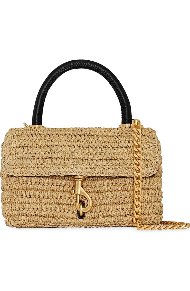Rebecca Minkoff Edie Top Handle Straw Satchel Bag, Main, color,