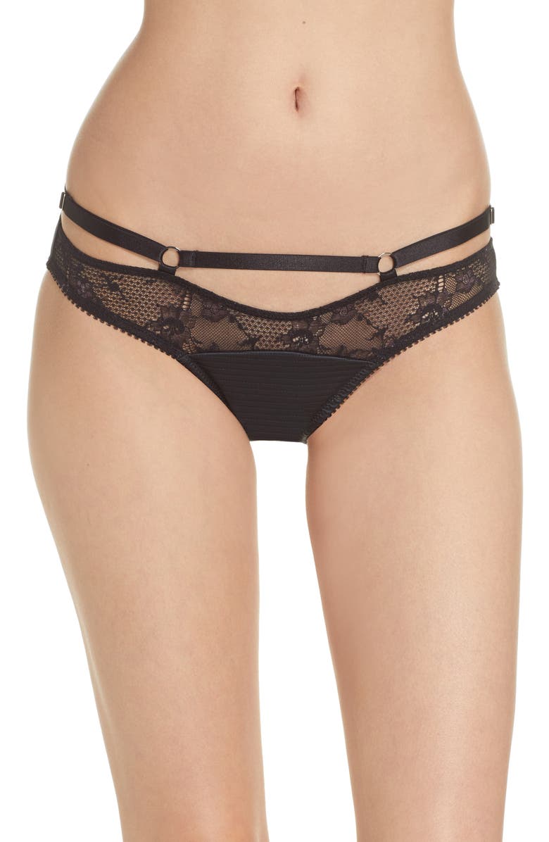 Dita Von Teese Madame X Lace Bikini, Main, color, Black