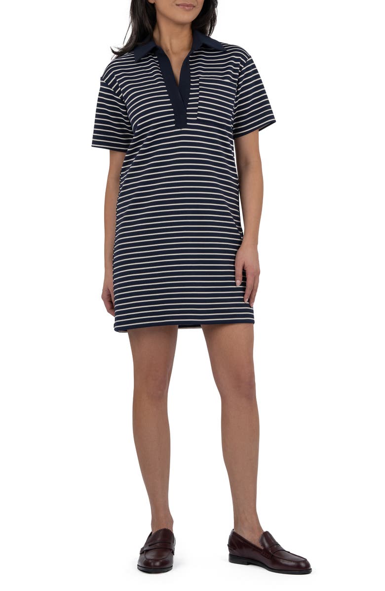 KUT from the Kloth Daphne Polo Shirtdress, Main, color, Navy/ Ivory