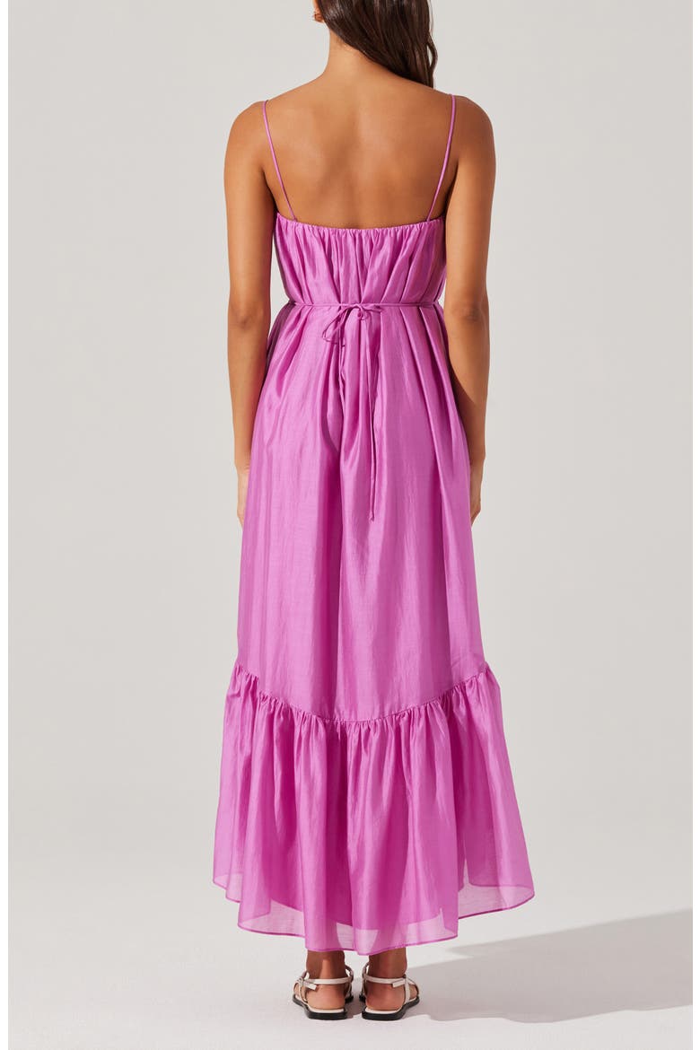 Elisha Ruffle High-Low Organza Dress, Alternate, color, MAGENTA