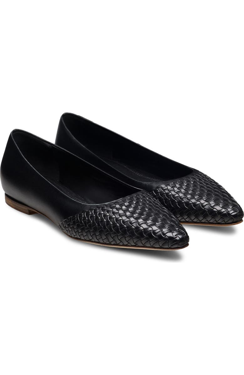 Magnanni Stasia Woven Pointed Toe Flat, Main, color, Black
