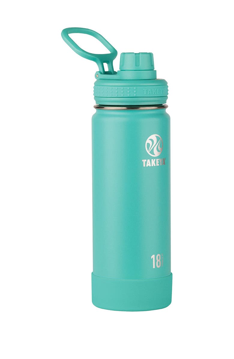 Takeya Teal Active Insulated 18 oz. Stainless Steel Monochromatic Bottle, Main, color,