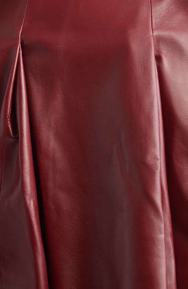 Balmain One-Shoulder Leather Minidress, Alternate, color, 3Aw Red